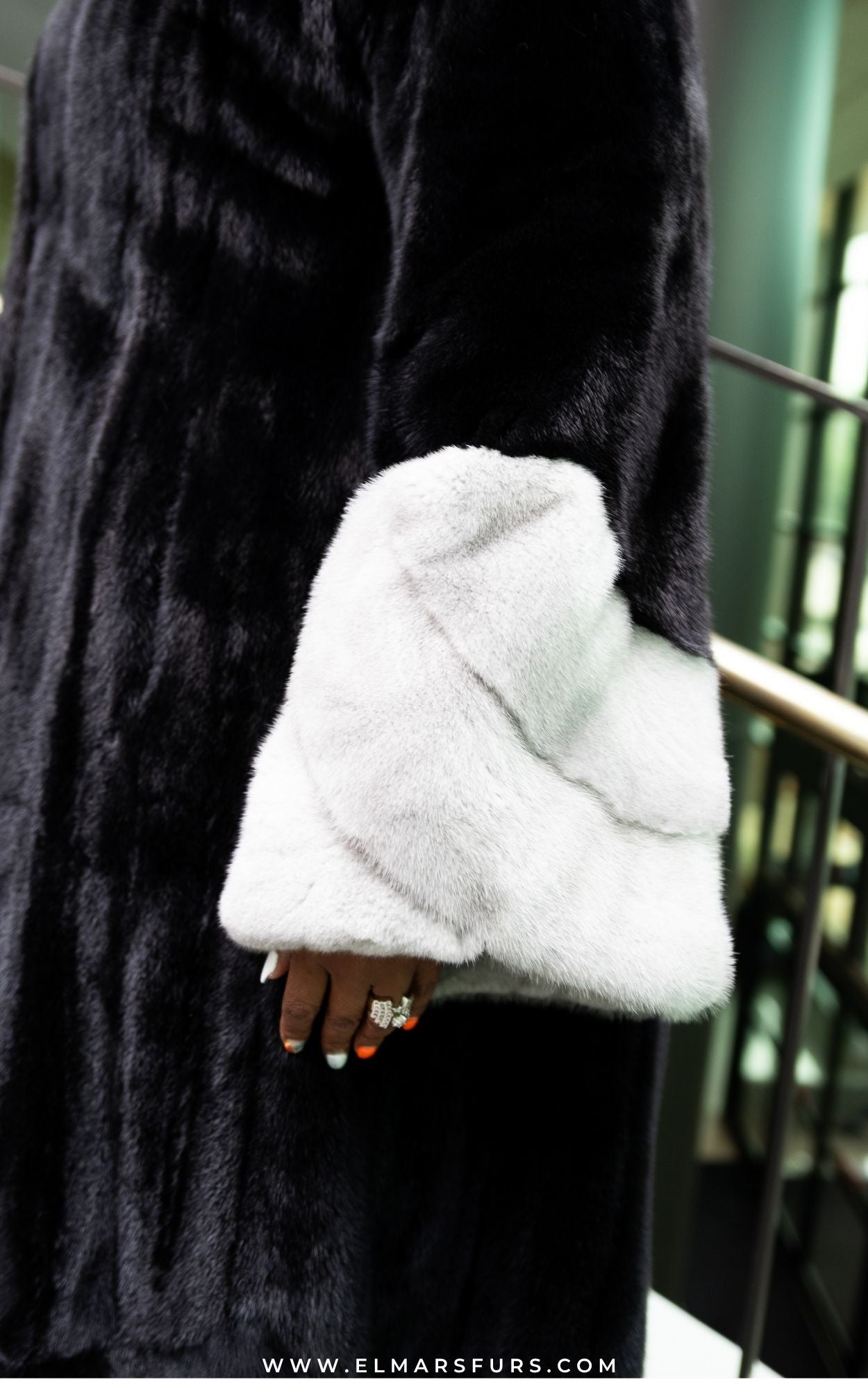Ranch Fully Let Out Mink Coat w/ Sapphire Trim