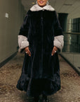 Ranch Fully Let Out Mink Coat w/ Sapphire Trim