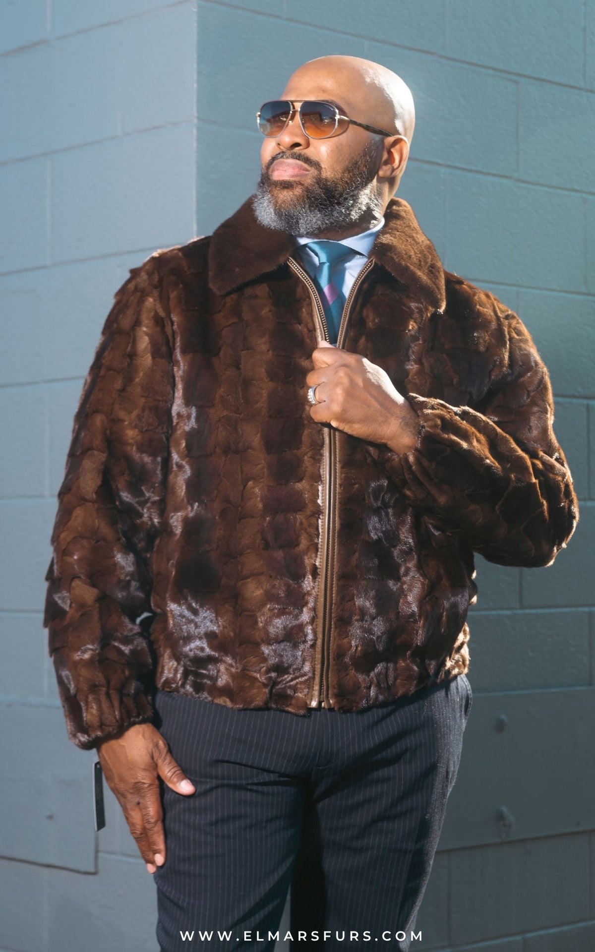 Mahogany Sculptured Mink Bomber