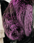Purple Dyed Silver Fox Jacket