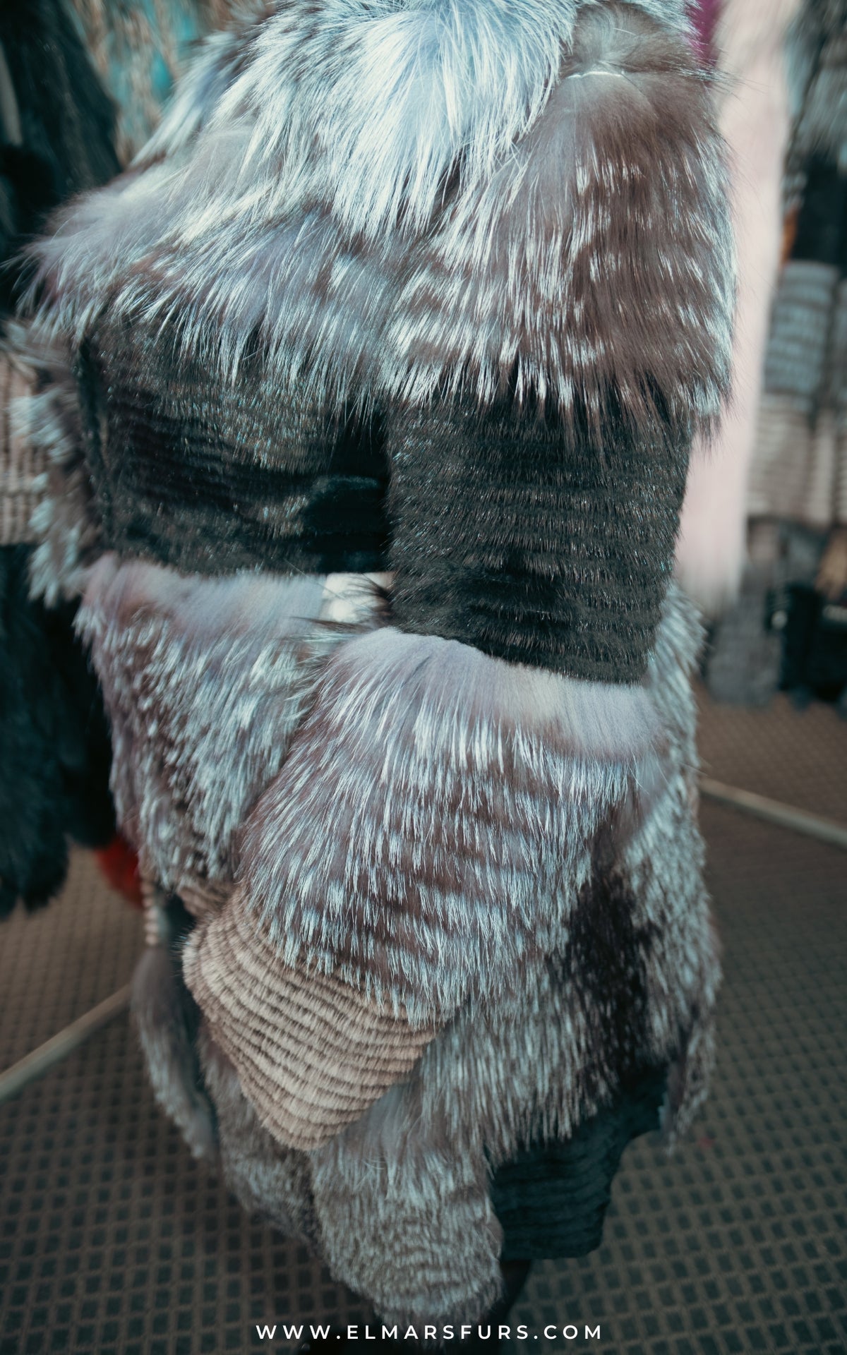 Mink and Silver Fox Stroller Knit Coat