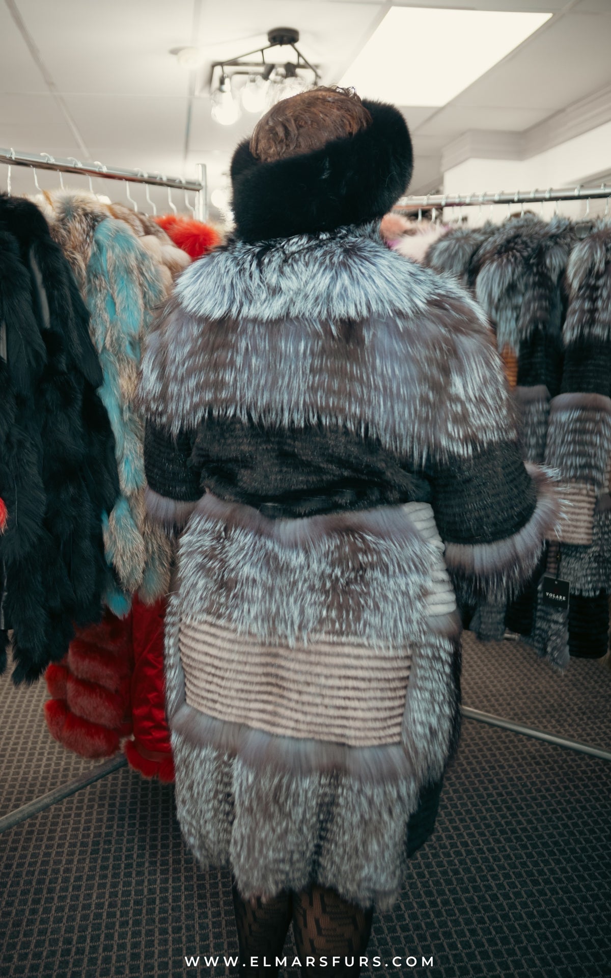 Mink and Silver Fox Stroller Knit Coat