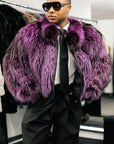 Purple Dyed Silver Fox Jacket