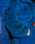 Electric Blue Cross Mink Jacket