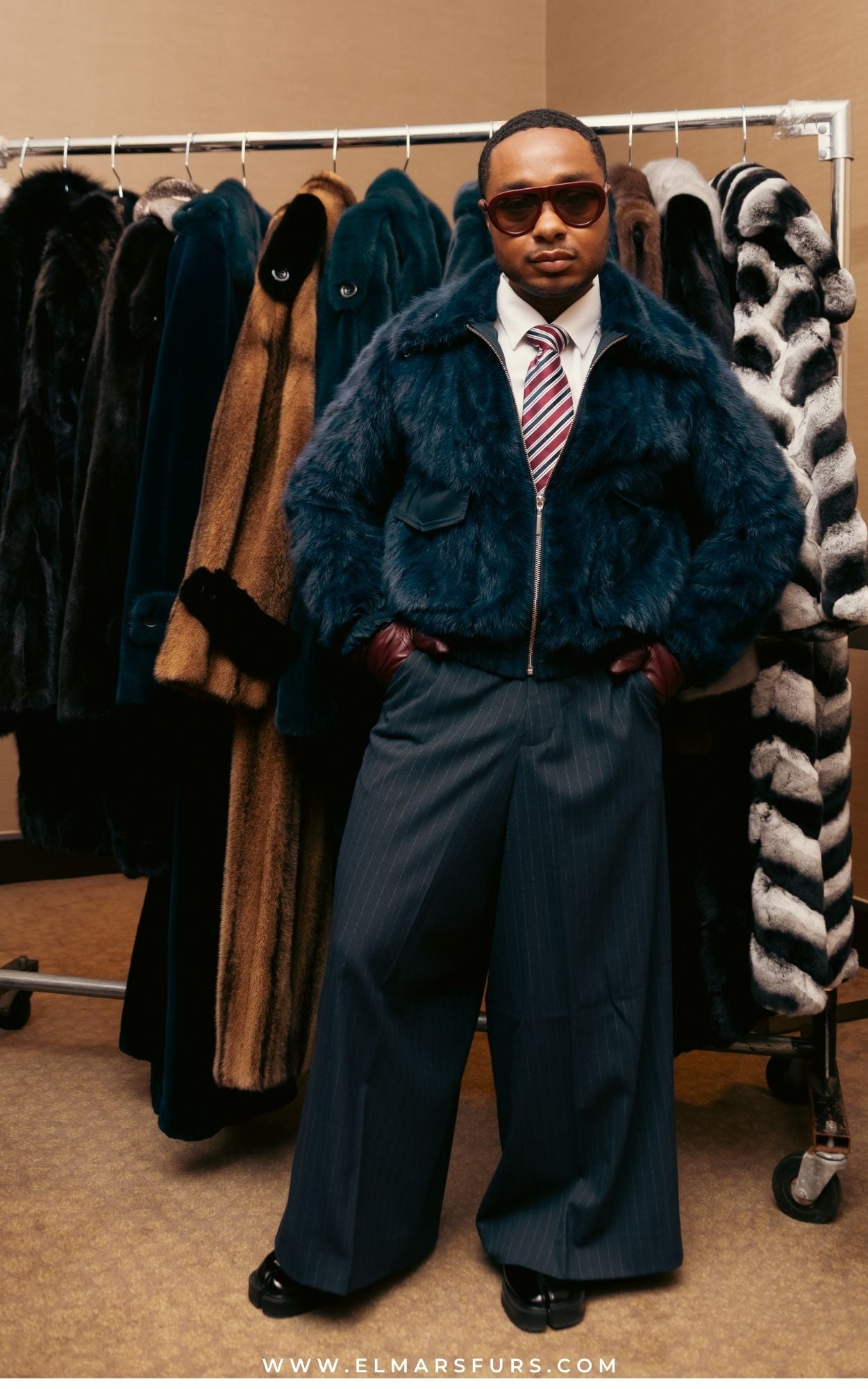 Blue Mink Chevron Bomber