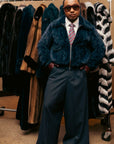 Blue Mink Chevron Bomber