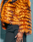 Orange Dyed Silver Fox Jacket