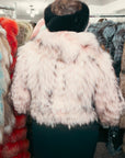 Pink Feathered Fox with Black Accents