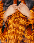 Orange Dyed Silver Fox Jacket