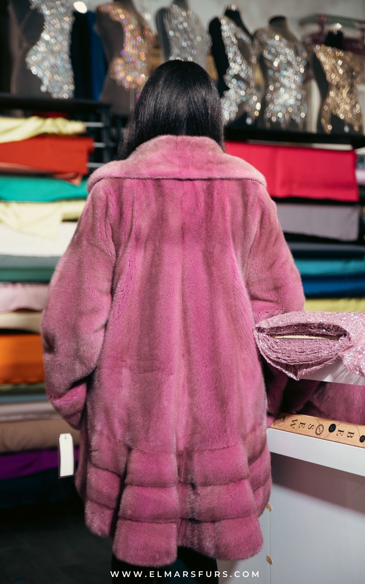 Pink Cross Mink Stroller