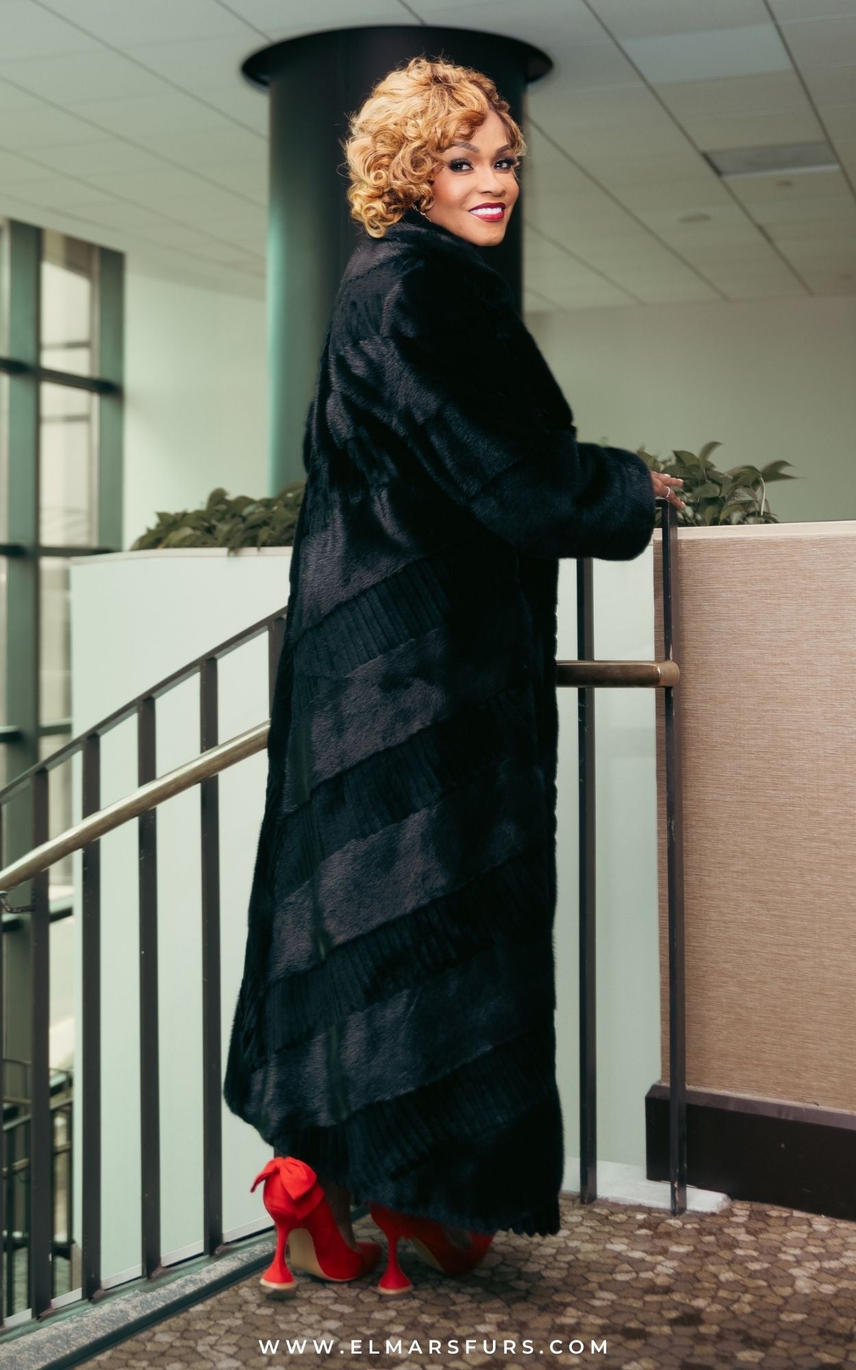 Black Full Skin &amp; Sheared Mink Coat