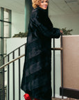 Black Full Skin & Sheared Mink Coat