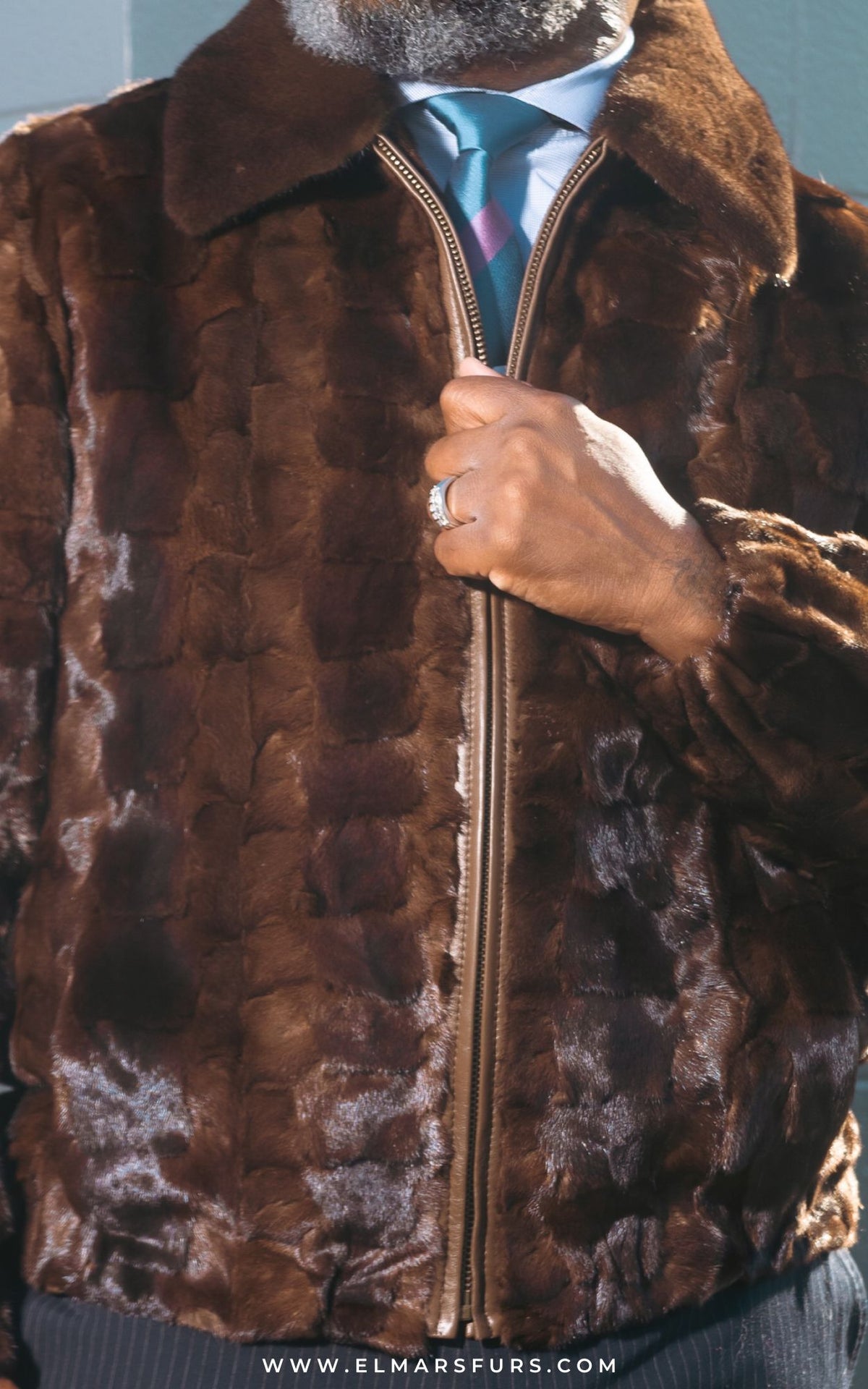 Mahogany Sculptured Mink Bomber